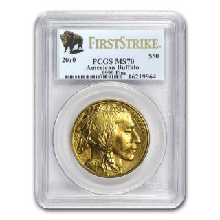 2010 1 Oz Gold Buffalo Coin - Ms - 70 First Strike Pcgs - Sku 58164 photo