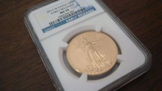 2012 - W $50 One Ounce Gold Eagle Ngc Ms70 Early Release photo