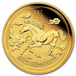2014 1/4 Oz Proof Gold Australian Lunar Year Of The Horse Coin - Sku 78013 photo