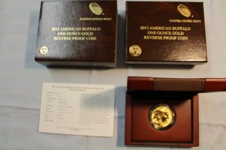 2013 American Buffalo Reverse Proof One Ounce Gold Coin.  9999 Pure With photo