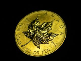 1 Oz Gold Maple Leaf 1985 50 Dollar Gold Coin 24kt photo