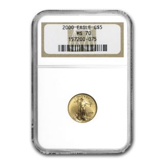 2000 1/10 Oz Gold American Eagle Coin - Ms - 70 Ngc - Sku 10261 photo