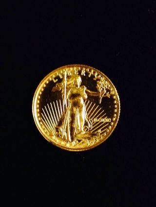 Mcmxc 1/10 Fine Gold American Eagle Five Dollar Coin (1990) photo