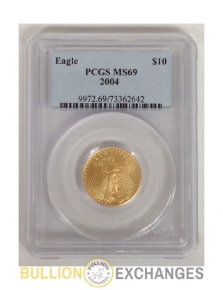 2004 $10 1/4 Oz Gold Eagle Pcgs Ms69 photo