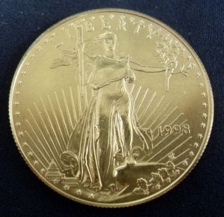 1998 Us Gold American Eagle Liberty 1oz $50 Gold Coin 1 Oz photo