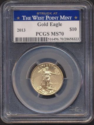2013 Gold Eagle $10 West Point Pcgs Ms70 323 photo