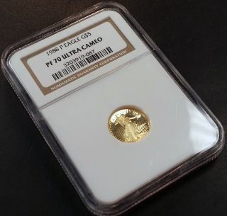 1988 P Proof 1/10th Oz,  $5.  00 Gold Eagle Certified Pf 70 Ultra Cameo By Ngc photo