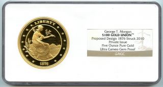 $100 Gold Union George T Morgan Proposed Design 1876 5 Oz Pure Gold Hucky photo