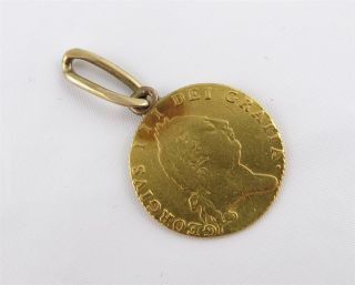 1789 English George Iii Half Guinea 22k Gold Coin Pendant photo