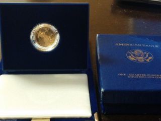 1996 W Gold American Eagle Proof One Quarter 1/4 Oz Ounce Bullion Coin photo