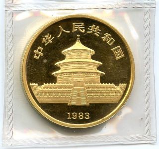 1983 Chinese Gold Panda 100 Yuan 1 Oz.  999 Fine Gold Hucky photo