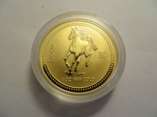 2002 1 Oz Gold,  Year Of The Horse,  Perth.  9999 Fine photo