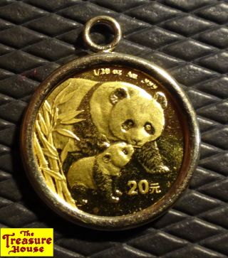 2004 China Panda Proof Coin 1/20 Troy Oz - T 999 Fine Pure Gold Yuan 20¥ 14k Frame photo