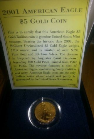 United States Gold $5,  2001 Bullion photo