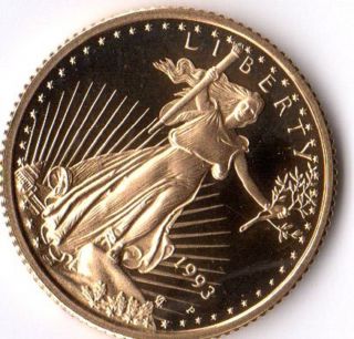 ,  1993 1/10 Th Oz.  Proof American Gold Eagle, photo