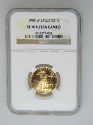 1995 - W Ngc Pf70 Proof Gold Eagle - Quarter Ounce Gold (1/4 Ozt) - $10 Ucam 008 photo