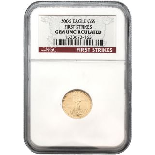 2006 Gae $5 Ngc Gem Uncirculated First Strikes Label 3979 - 07 photo