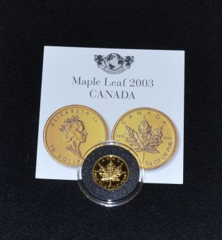 2003 $10 Gold Maple Leaf Canada 1/4 Ounce photo