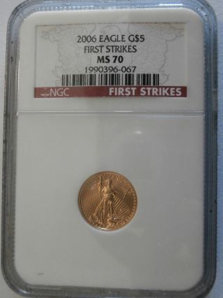 $$ 2006 $5 Gold American Gold Eagle Ngc First Strike Ms 70 $$ photo
