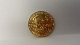 1986 Us $5 Five Dollars Gold American Eagle Bullion Coin photo