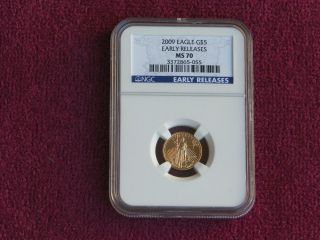 2009 American Eagle Gold Coin 1/10 Oz.  Ms70 - Ngc (early Release) photo