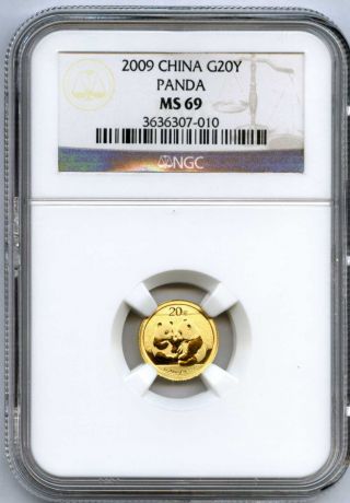 2009 Ngc Ms69 China G20y Gold Panda 20 Yen 31673 photo