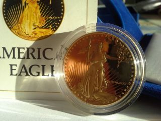 1986 - W 1oz Gold $50.  00 Dcam Proof American Eagle photo
