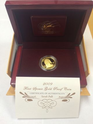 2009 $10 Sarah Polk First Spouse Gold Proof Coin photo