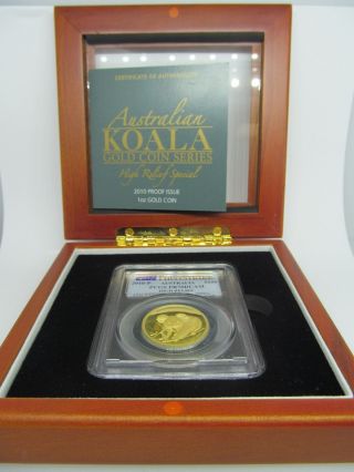 2010 - P $100 Australia High Relief Koala Gold 1 Ounce Pcgs Pr70 Dcam First Strike photo