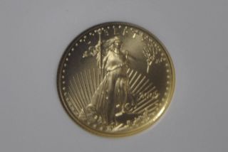 2007 W Eagle G$5 Early Releases Ms 69 In Slab Blue Label 1/10 Ounce Gold photo