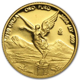 2008 1/20 Oz Proof Gold Mexican Libertad Coin - Sku 65958 photo