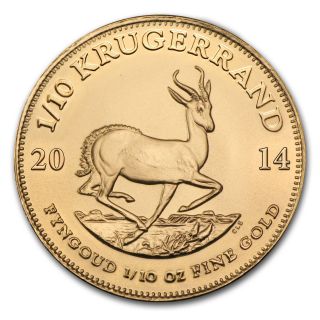 2014 1/10 Oz Gold South African Krugerrand Coin - Sku 79046 photo