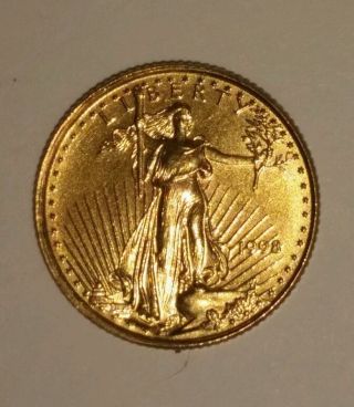 1/10 Oz.  Fine Gold 1998 American Eagle $5 Standing Liberty 5 Dollar Coin photo