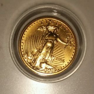 1/10 Oz.  Fine Gold 1998 American Eagle $5 Standing Liberty 5 Dollar Coin photo