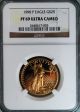 1990 P $25 Gold Eagle 1/2 Ounce Proof Coin Ngc Pf 69 Ultra Cameo Gold photo 2