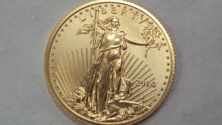 Coinhunters - 2014 American Eagle 1/4 Oz.  Gold $10 Coin,  State,  Ms photo