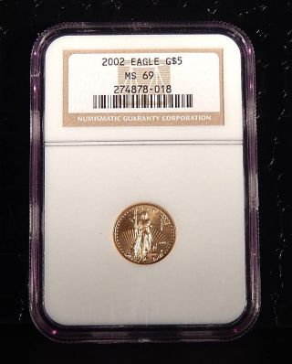 2002 Ngc Ms69 $5 1/10oz American Gold Eagle photo