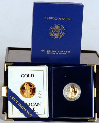 1988 $10 1/4 Oz.  Proof Gold American Eagle And photo