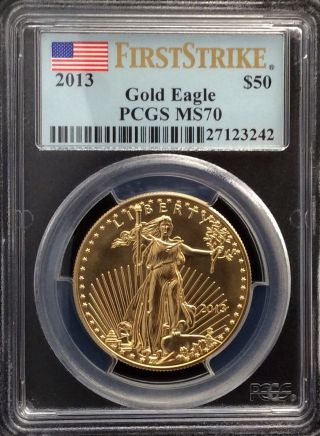 2013 1 Oz Gold American Eagle Ms - 70 Pcgs First Strike photo