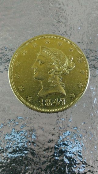 1847 $10 Liberty Head Gold Eagle photo