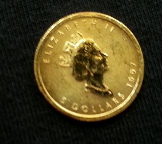 1997 1/10 Oz Gold Canadian Maple Leaf.  9999 Pure Gold photo