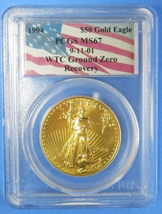 1994 Pcgs Ms 67 $50 Gold Eagle Wtc 911 World Trade Population Only 18 Rare photo