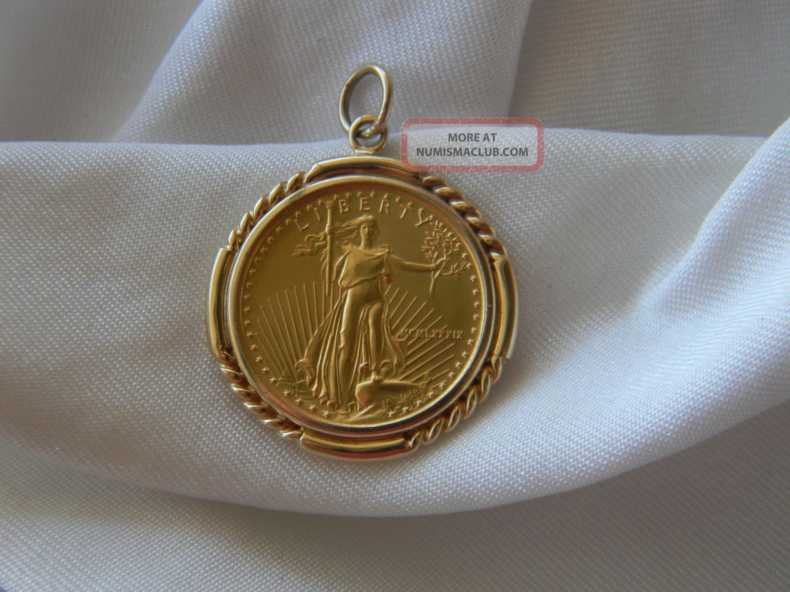 Fine Gold Liberty Walking 1/4 Ounce Eagle 1989 $10. 00 In 14k Pendant ...