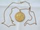 1969 Dated Gold Necklace,  14k Medallion,  18k Bezel & Chain,  Over 1oz.  Total Gold photo 3