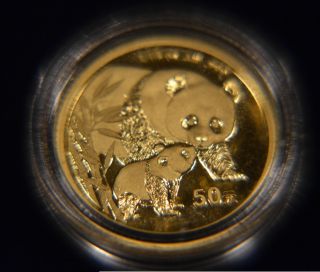 China 50 Yuan 2004 1/10 Troy Oz 999 Gold Panda photo