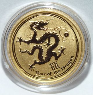 2012 Australia G$15 9999 24kt Ms Desired Lunar Gold Dragon Gold Coin photo