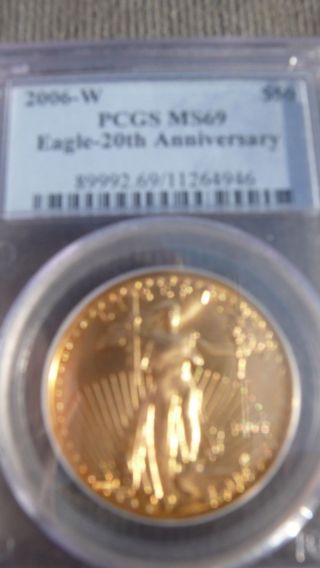 2006 W $50 Gold Eagle Pcgs Ms69 20th Anniversary photo