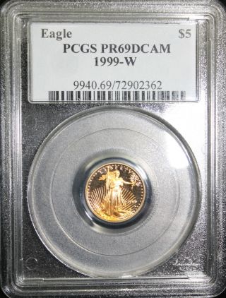 1999 W $5 Gold Eagle Pcgs Pf 69 Dcam 72902362 photo