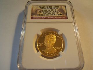 2009 W $10 Anna Harrison Spouse Gold Ngc Pf70 photo