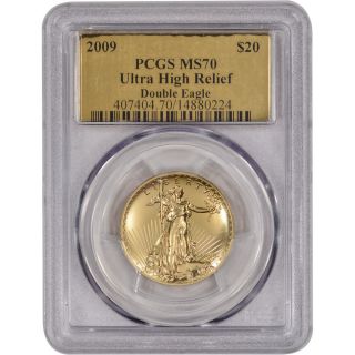 2009 Us Gold $20 Ultra High Relief Double Eagle - Pcgs Ms70 photo